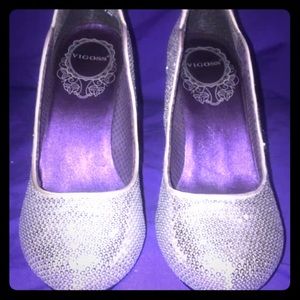 Vigoss Silver Sequin Stilettos